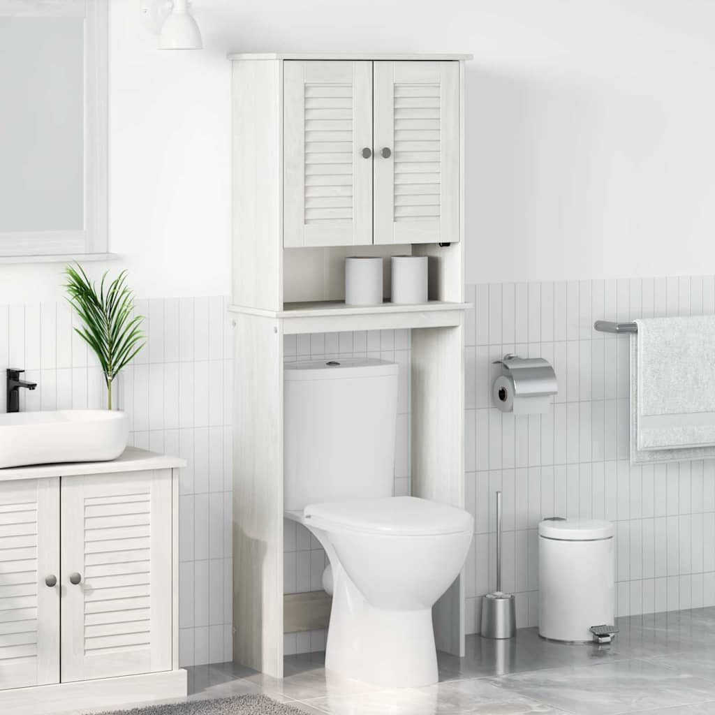 Toilettenschrank VIGO Weiß und Antikweiß 60 x 27 x 161 cm