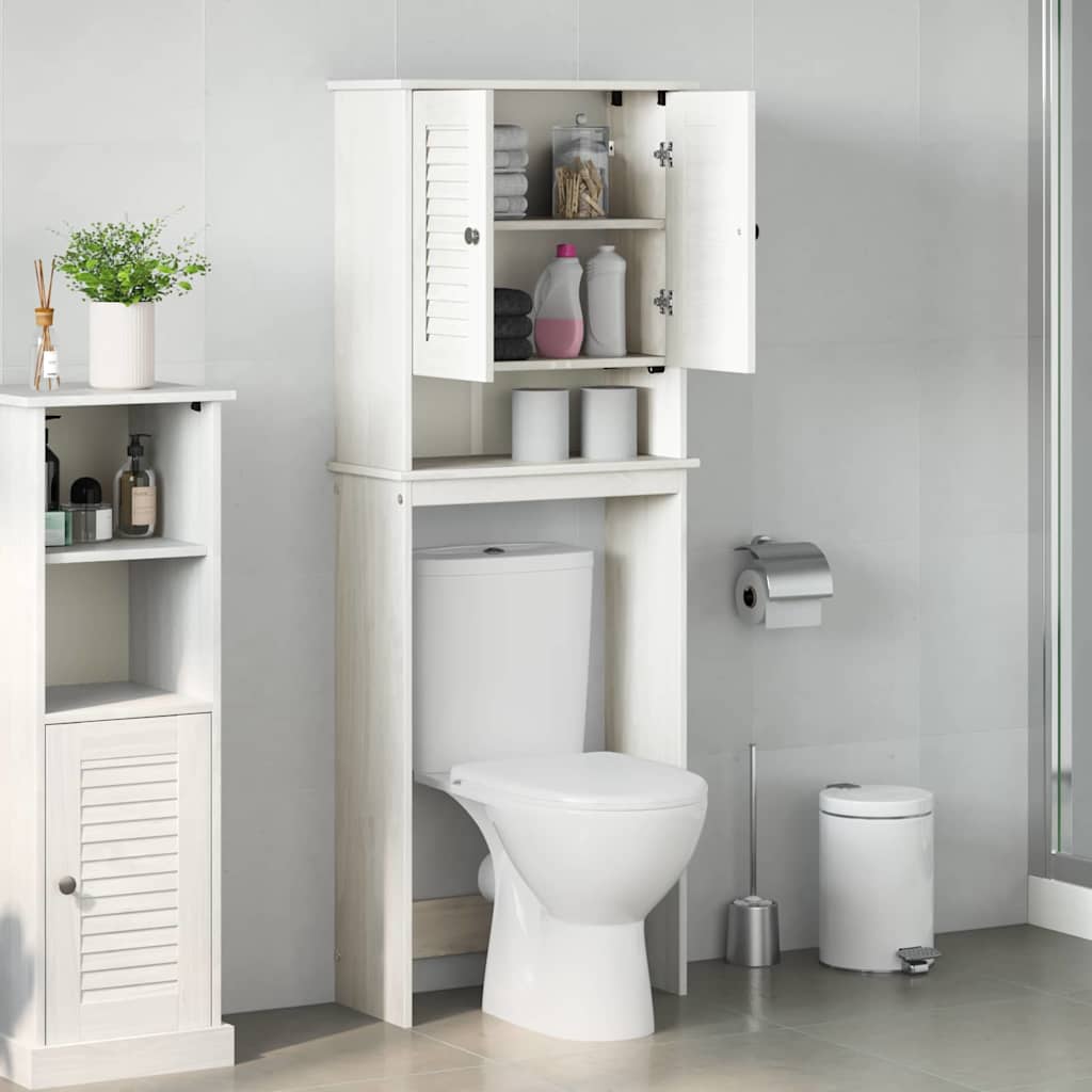 Toilettenschrank VIGO Weiß und Antikweiß 60 x 27 x 161 cm