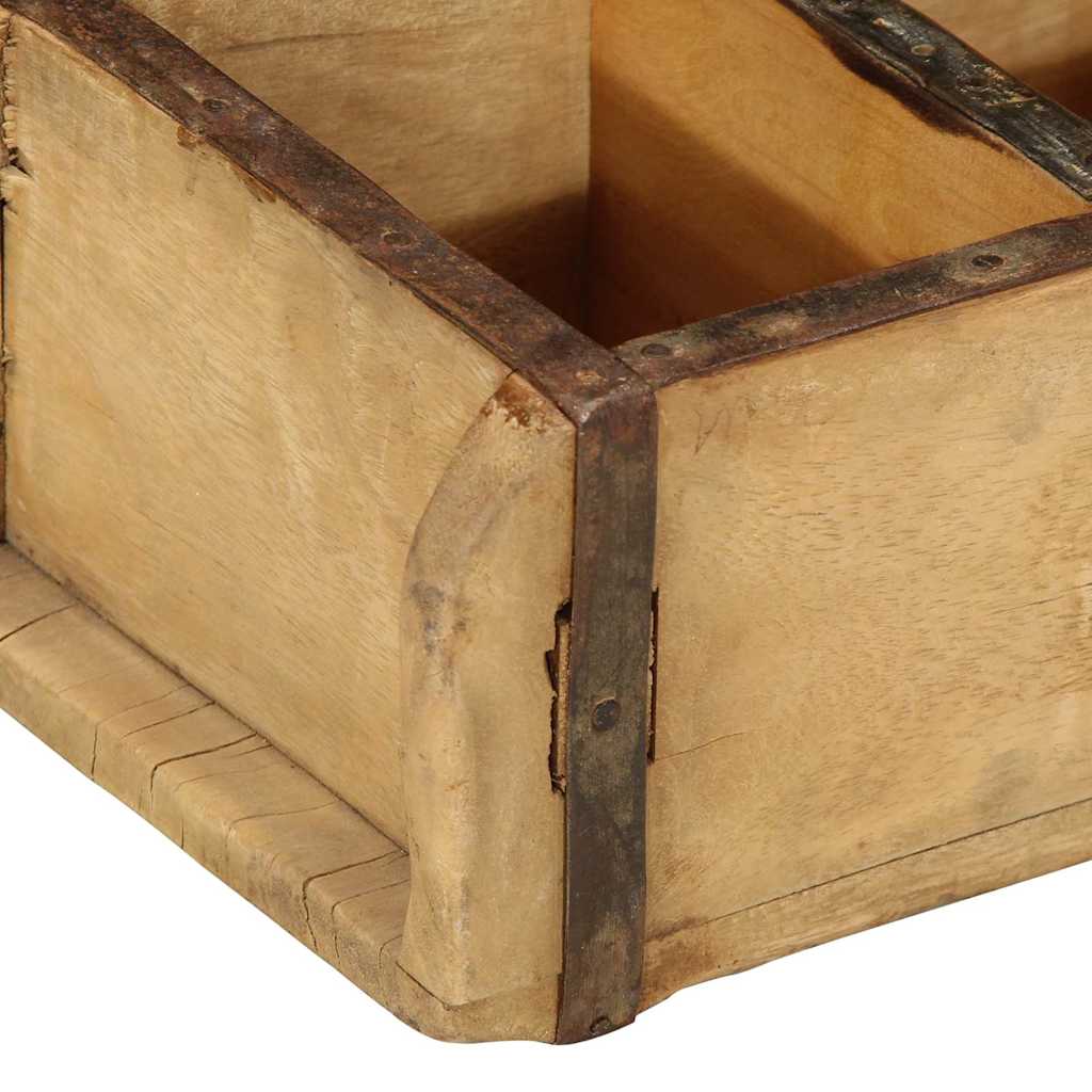 Tablett 4 pcs Braun 30 x 14 x 9 cm Massives upgecyceltes Holz