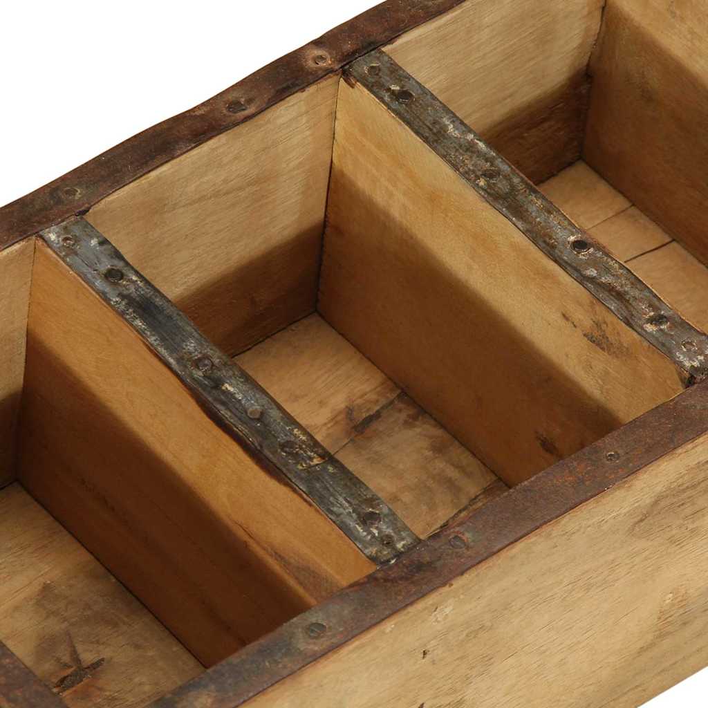 Tablett 4 pcs Braun 30 x 14 x 9 cm Massives upgecyceltes Holz