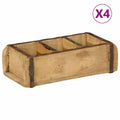 Tablett 4 pcs Braun 30 x 14 x 9 cm Massives upgecyceltes Holz
