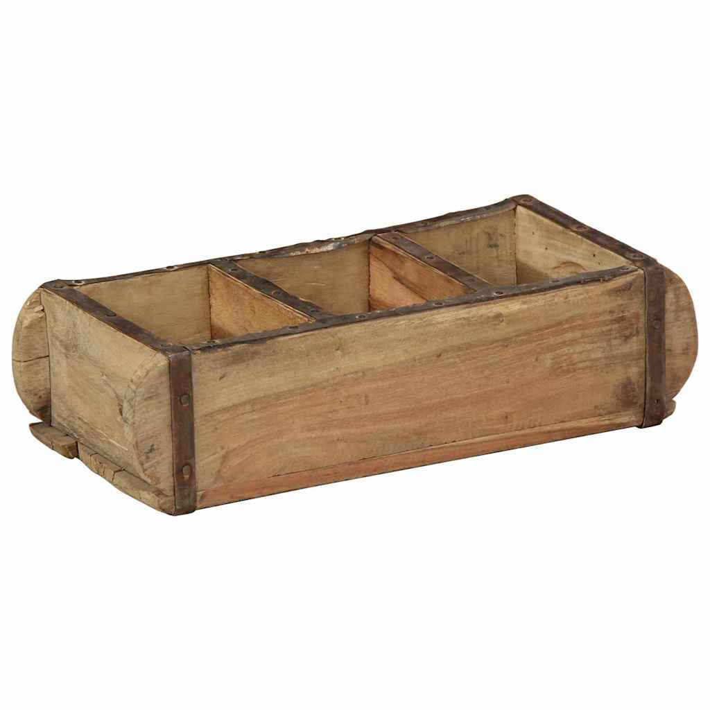 Tablett 4 pcs Braun 30 x 14 x 9 cm Massives upgecyceltes Holz