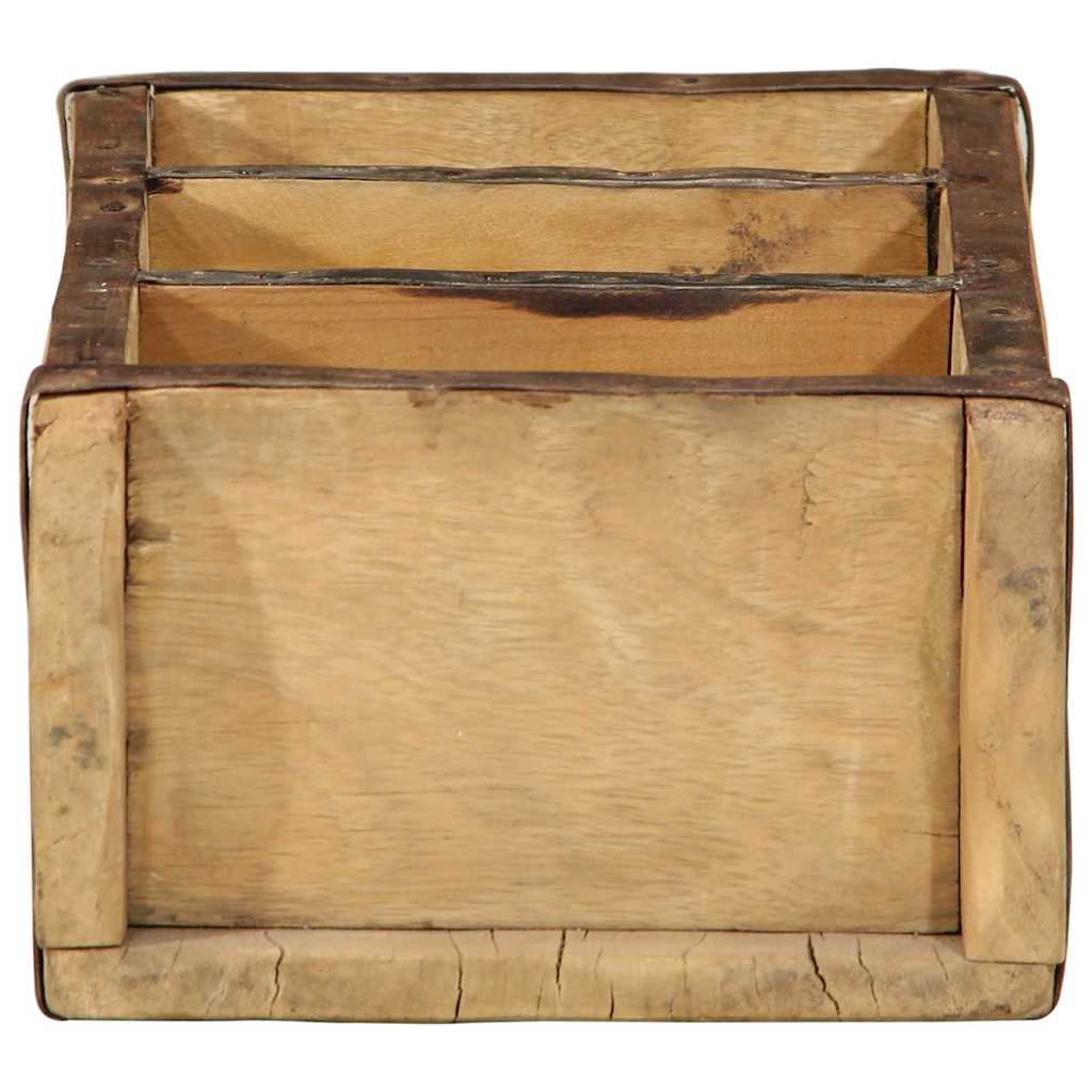 Tablett 4 pcs Braun 30 x 14 x 9 cm Massives upgecyceltes Holz