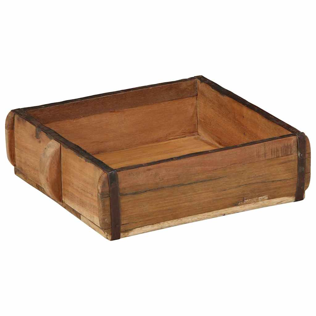 Tablett 2 pcs Braun 29 x 31 x 10 cm Massives upgecyceltes Holz