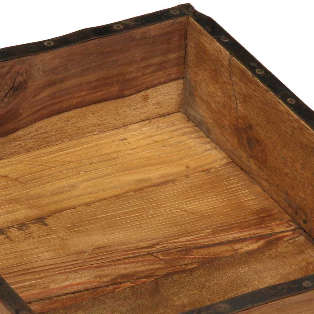 Tablett Braun 29 x 31 x 10 cm Massives upgecyceltes Holz