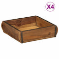 Tablett 4 pcs Braun 29 x 31 x 10 cm Massives upgecyceltes Holz