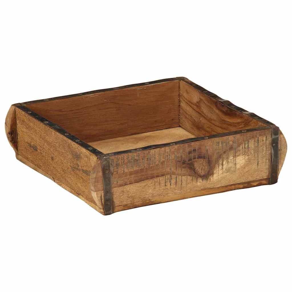 Tablett 4 pcs Braun 29 x 31 x 10 cm Massives upgecyceltes Holz