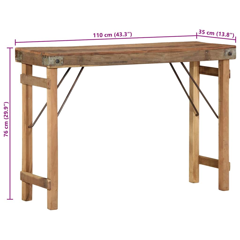 Beistelltisch Braun 110 x 35 x 76 cm Massives upgecyceltes Holz