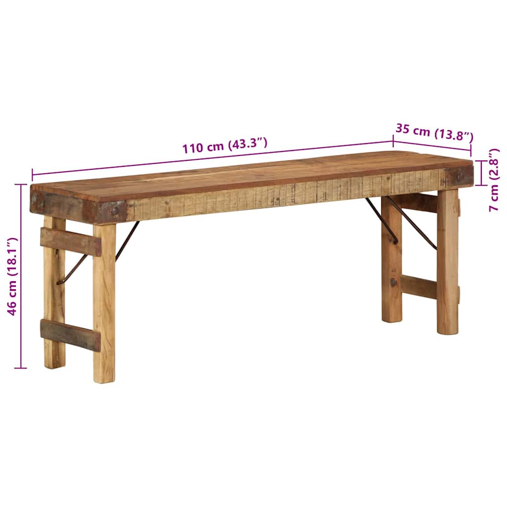 Bank Natur 110 x 35 x 46 cm Wiederverwertetes altes Holz