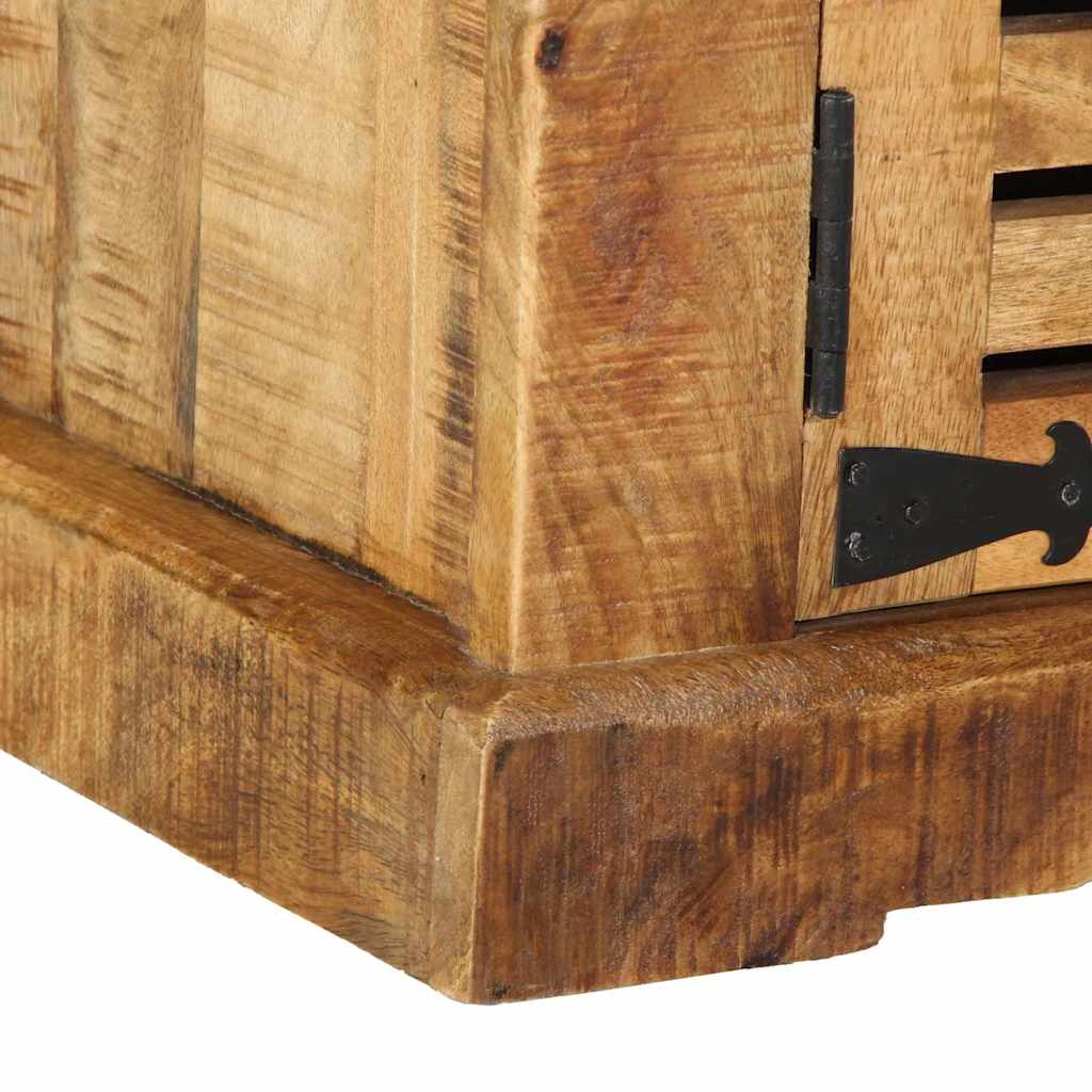 Schuhschrank mit Regal Braun 110 x 38 x 45 cm Massivholz Mango