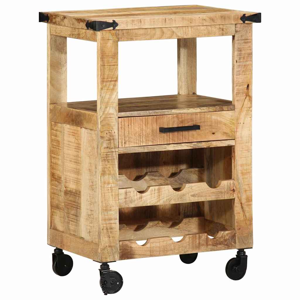 Küchentrolley Braun 55 x 40 x 80 cm Massivholz Mango