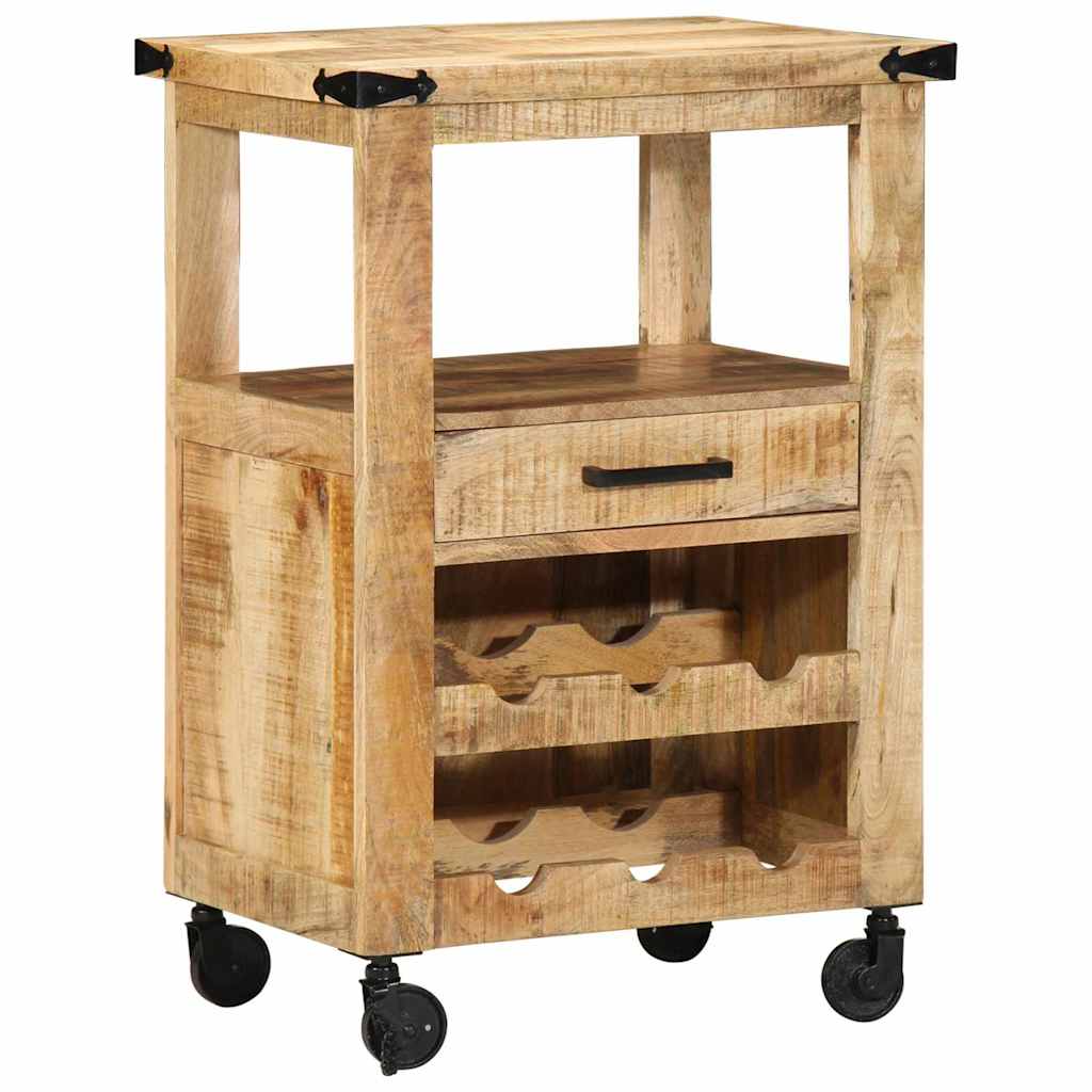Küchentrolley Braun 55 x 40 x 80 cm Massivholz Mango
