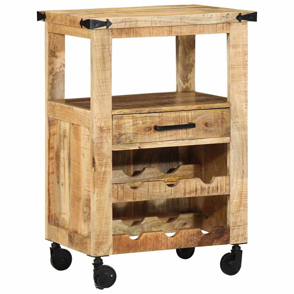 Küchentrolley Braun 55 x 40 x 80 cm Massivholz Mango