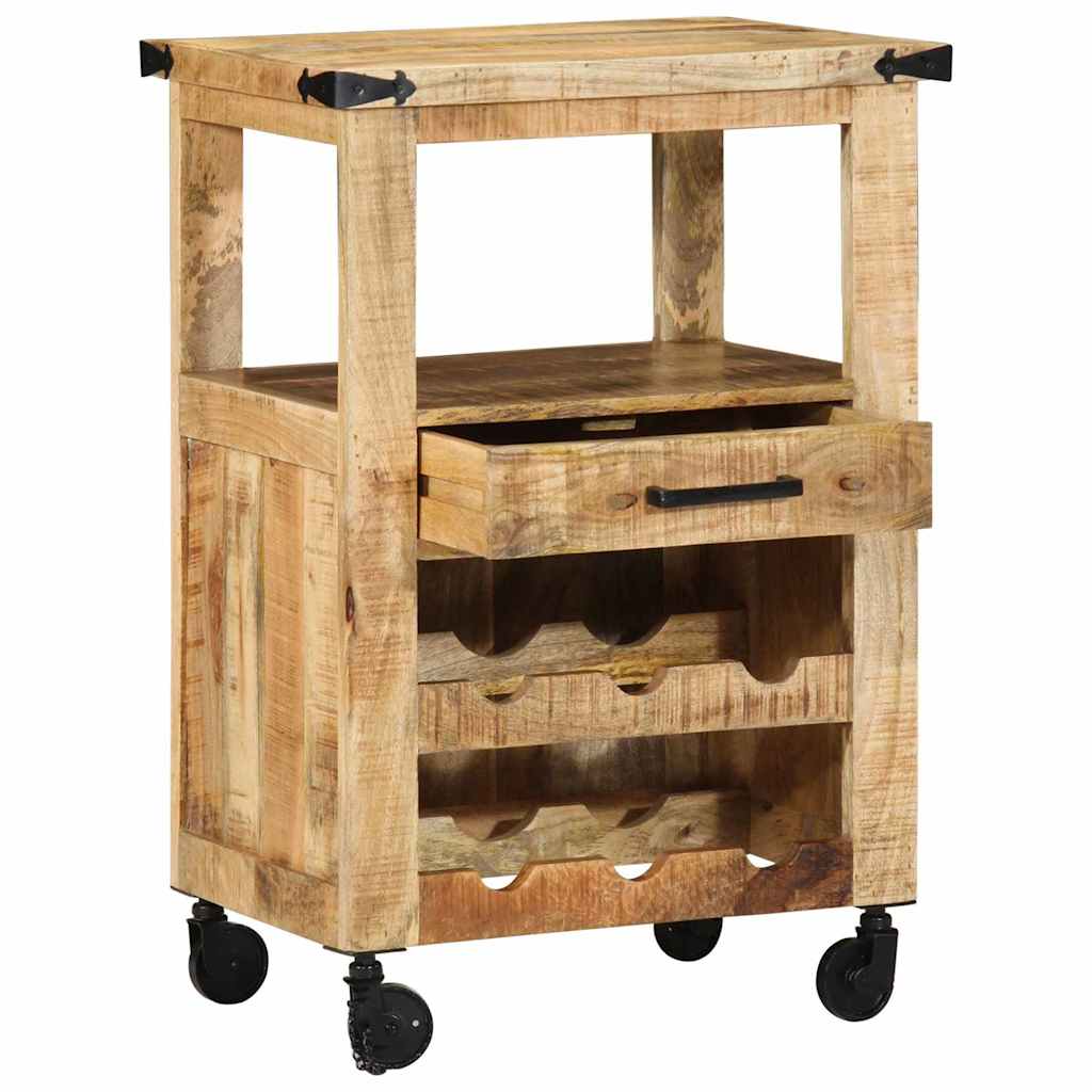 Küchentrolley Braun 55 x 40 x 80 cm Massivholz Mango