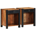 Nachttisch 2 pcs Braun 40 x 35 x 50 cm Massivholz Akazie
