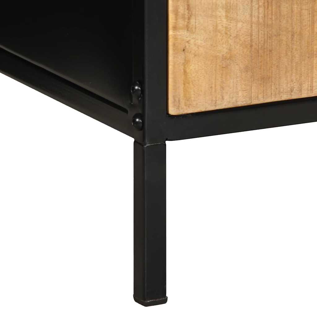Nachttisch Braun und Schwarz 40 x 35 x 50 cm Massivholz Mango