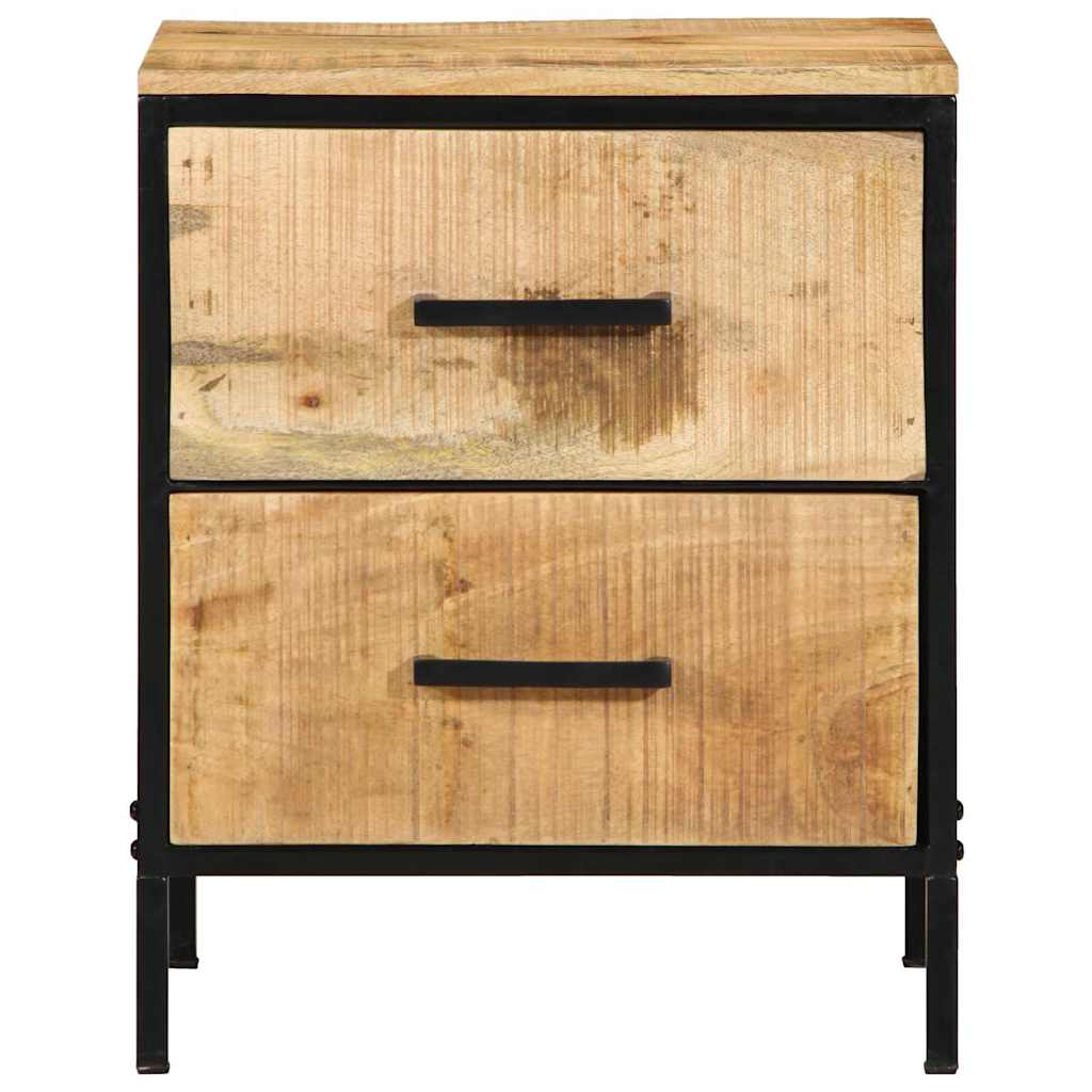 Nachttisch Braun und Schwarz 40 x 35 x 50 cm Massivholz Mango