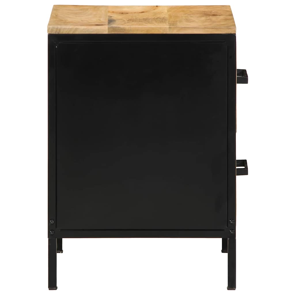 Nachttisch Braun und Schwarz 40 x 35 x 50 cm Massivholz Mango