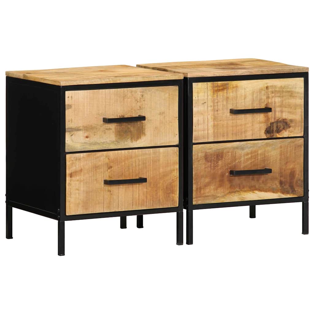 Nachttisch 2 pcs Braun und Schwarz 40 x 35 x 50 cm