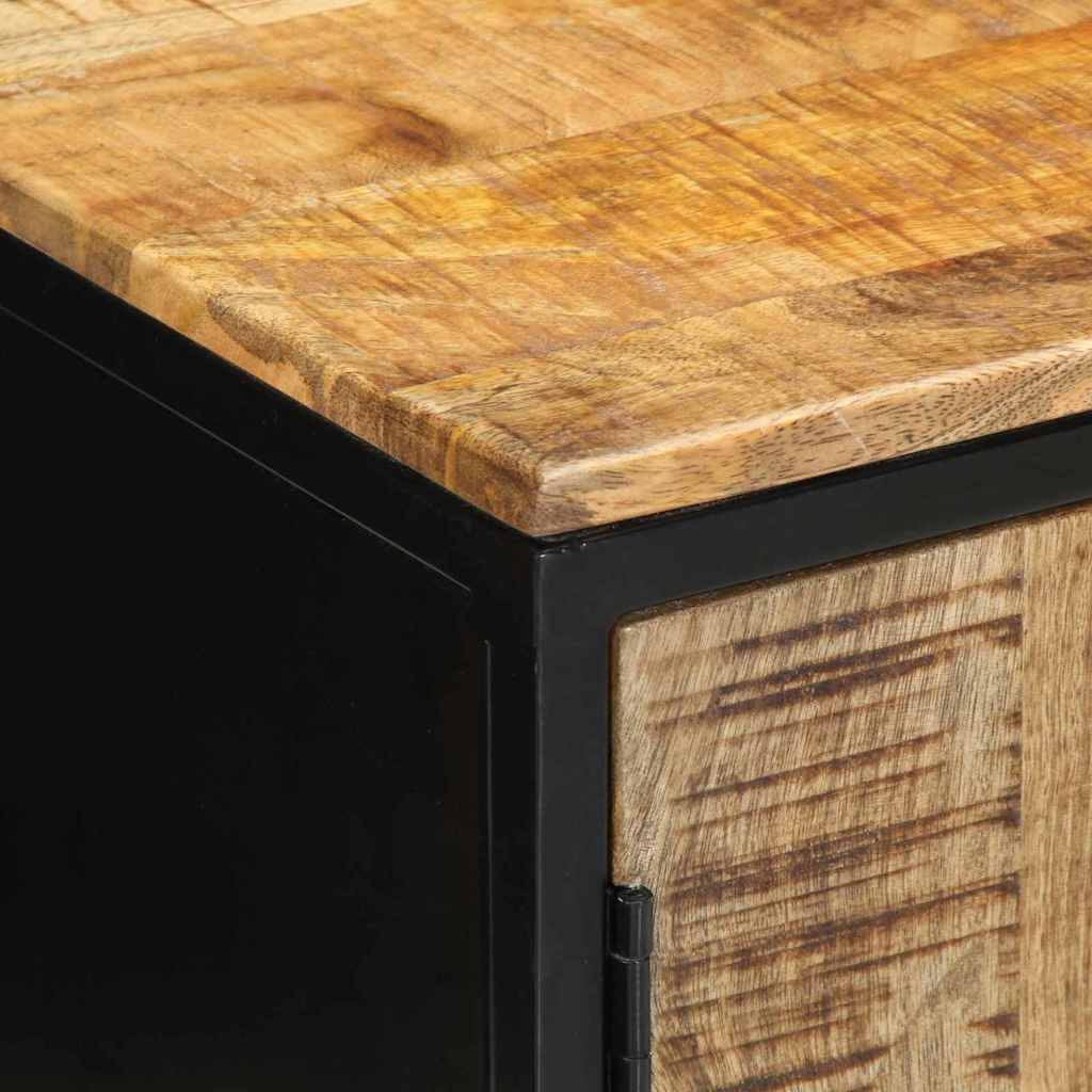 Nachttisch Braun und Schwarz 50 x 30 x 45 cm Massivholz Mango