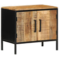 Nachttisch Braun und Schwarz 50 x 30 x 45 cm Massivholz Mango