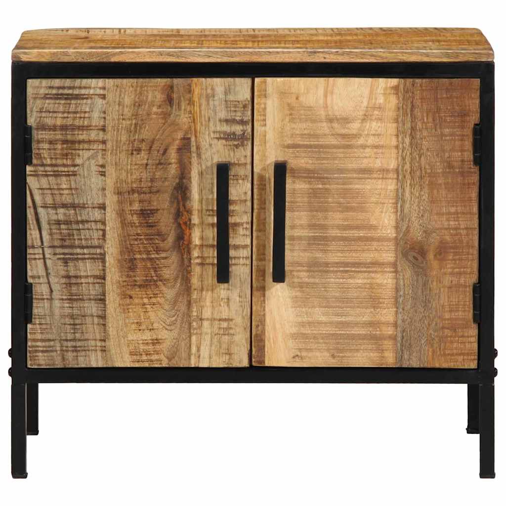 Nachttisch Braun und Schwarz 50 x 30 x 45 cm Massivholz Mango