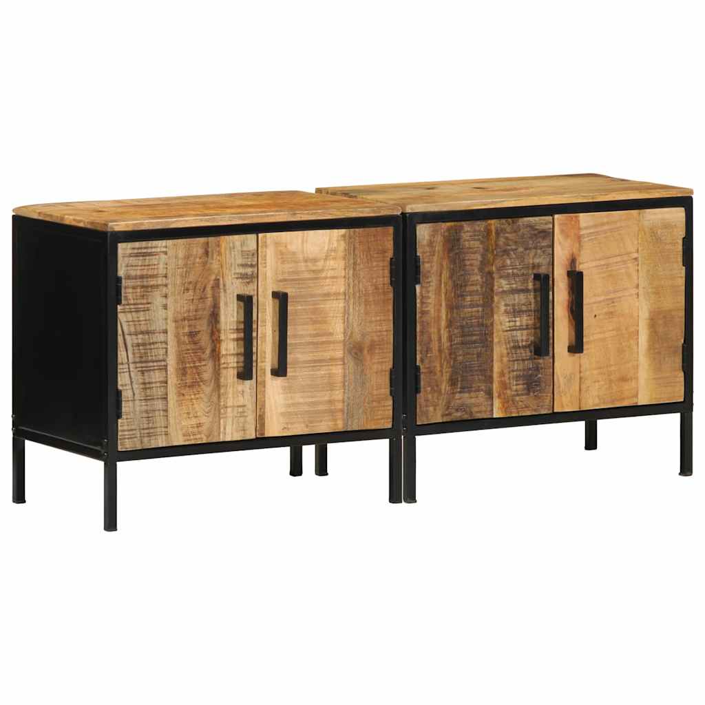 Nachttisch 2 pcs Braun und Schwarz 50 x 30 x 45 cm
