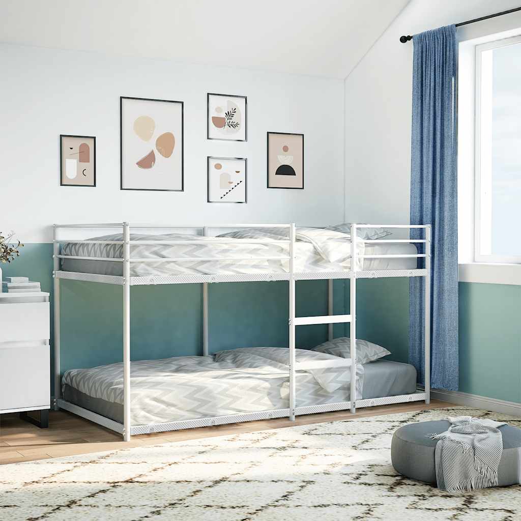 Etagenbett ohne Matratze Weiß 90x200 cm Stahl