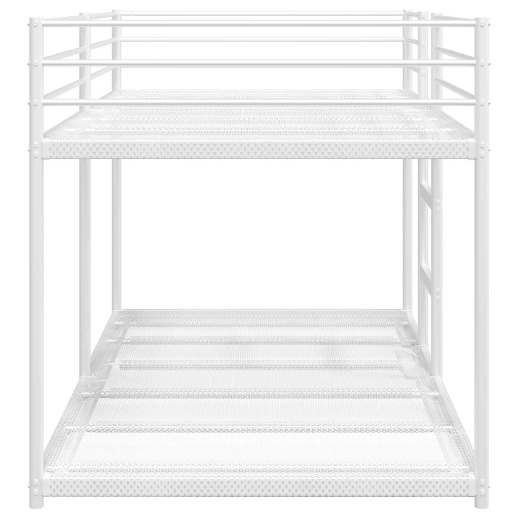 Etagenbett ohne Matratze Weiß 90x200 cm Stahl