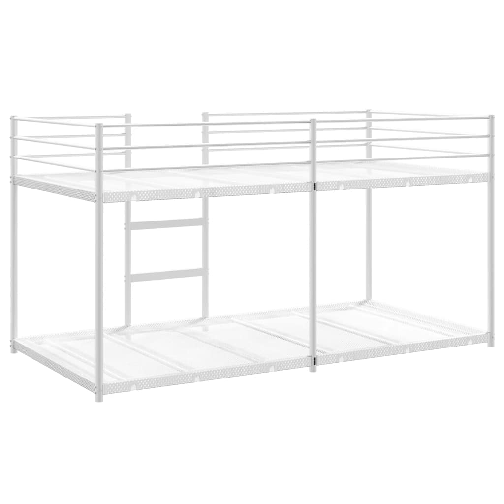 Etagenbett ohne Matratze Weiß 90x200 cm Stahl