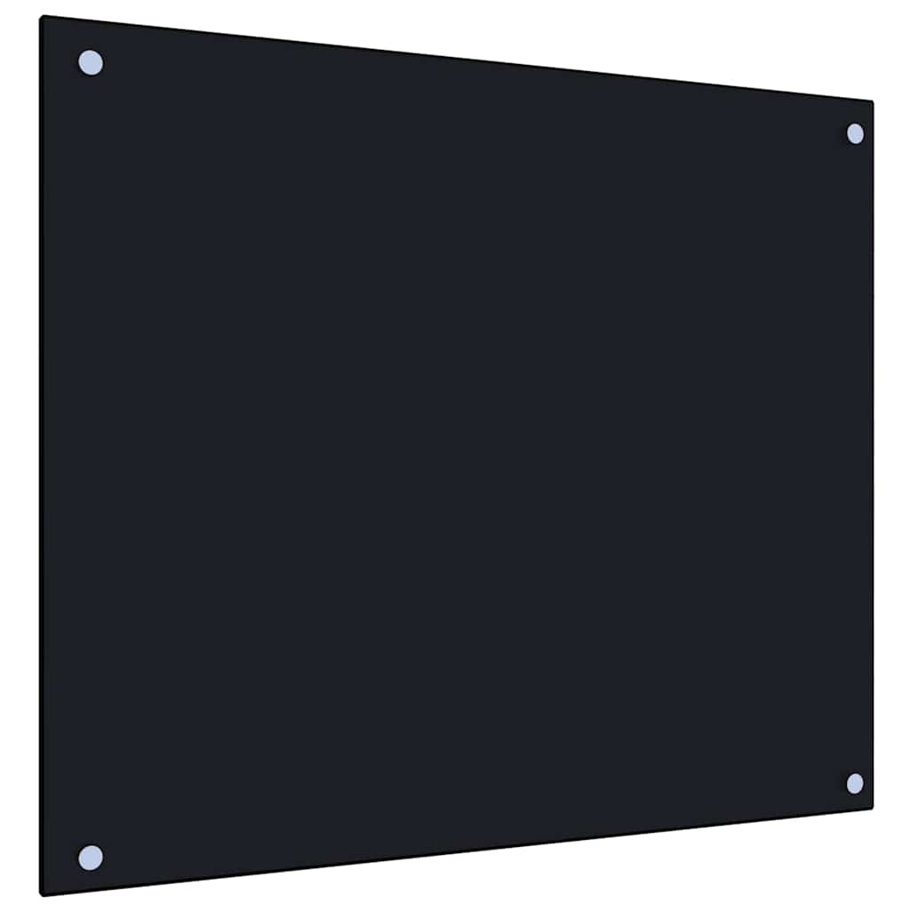 Küchenrückwände 2 Stk. Schwarz 70x60 cm Hartglas