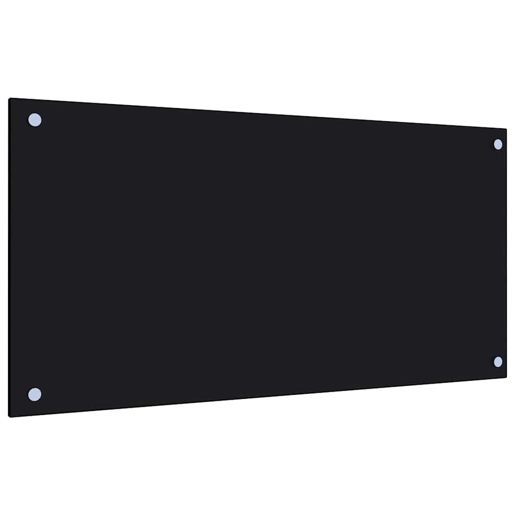 Küchenrückwände 2 Stk. Schwarz 80x40 cm Hartglas
