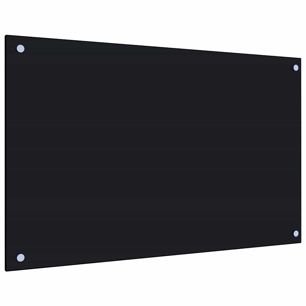 Küchenrückwände 2 Stk. Schwarz 80x50 cm Hartglas