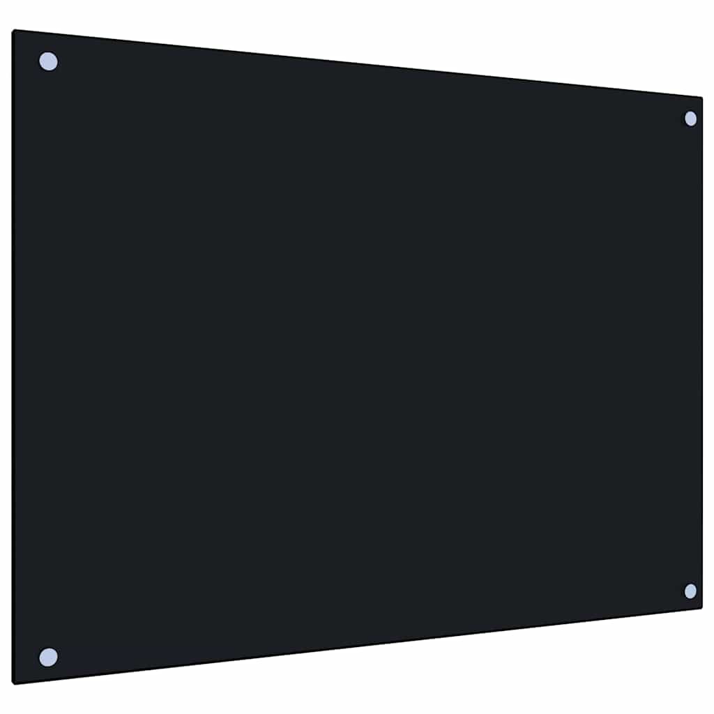 Küchenrückwände 2 Stk. Schwarz 80x60 cm Hartglas