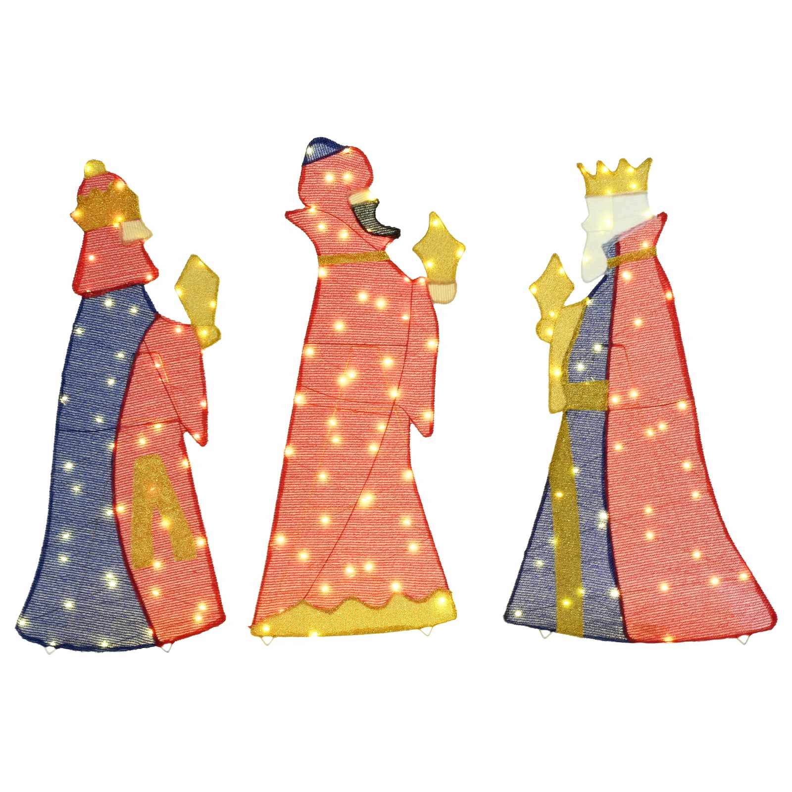 3 weise Männer Weihnachtsbeleuchtung 3 pcs Warmes Weiß 105 cm