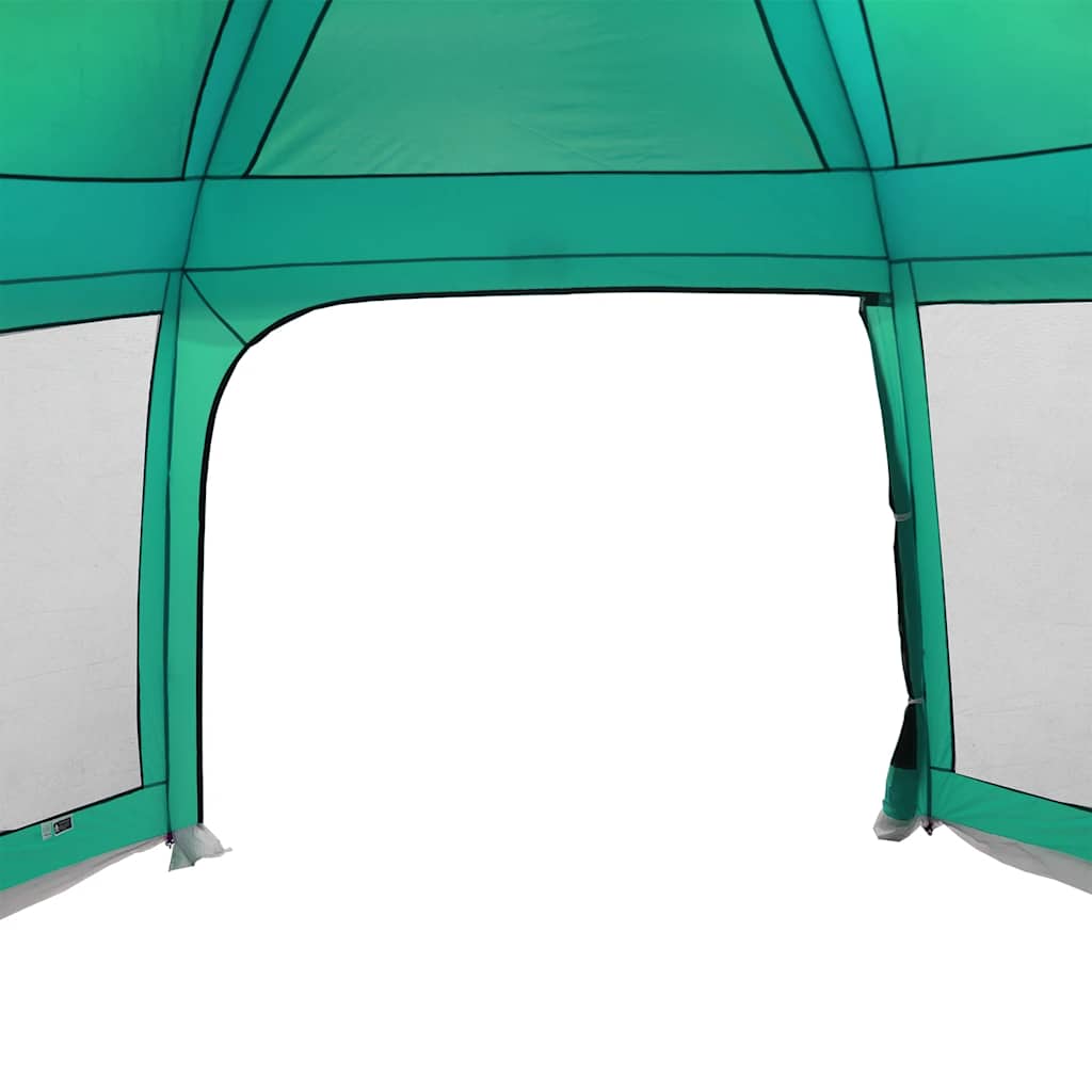 Poolzelt mit abnehmbarem Überzelt Netzwänden Meergrün 618x532cm