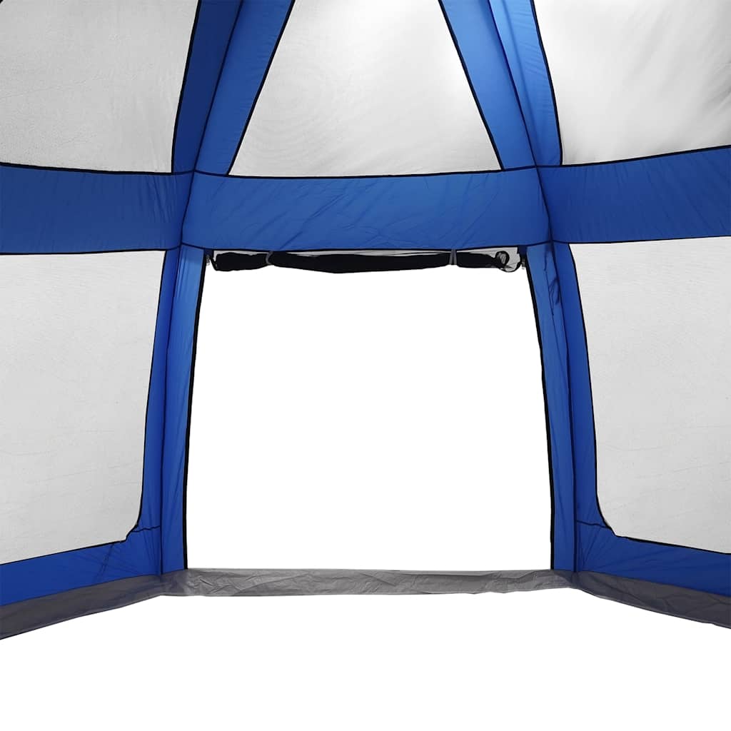 Poolzelt mit abnehmbarem Überzelt Netzwänden Azurblau 510x510cm