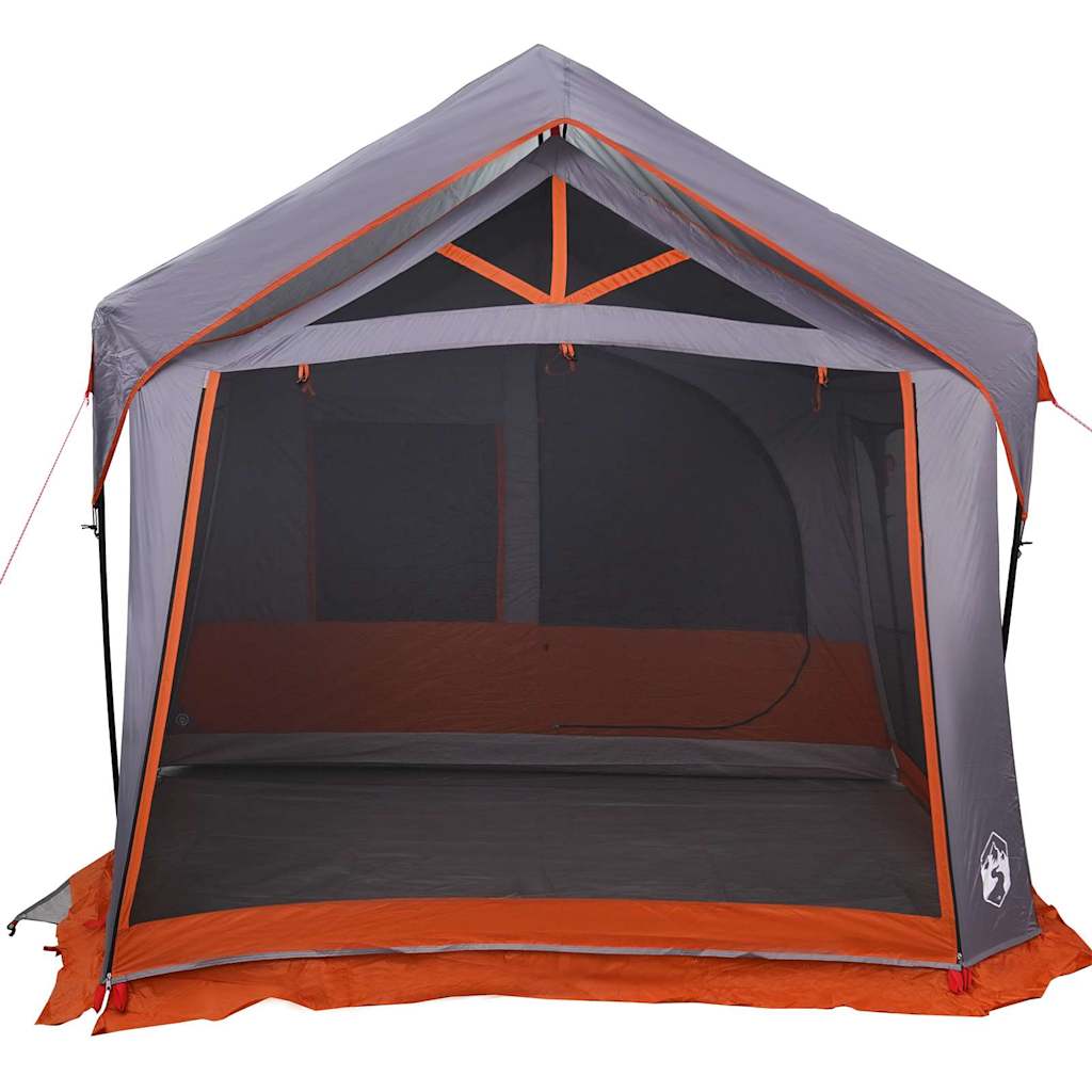 Familienzelt Grau und Orange 620 x 322 x 240 cm Polyester
