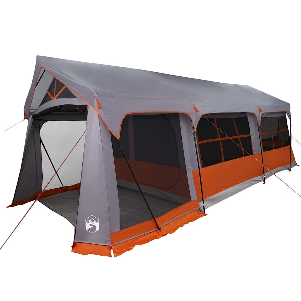 Familienzelt Grau und Orange 620 x 322 x 240 cm Polyester