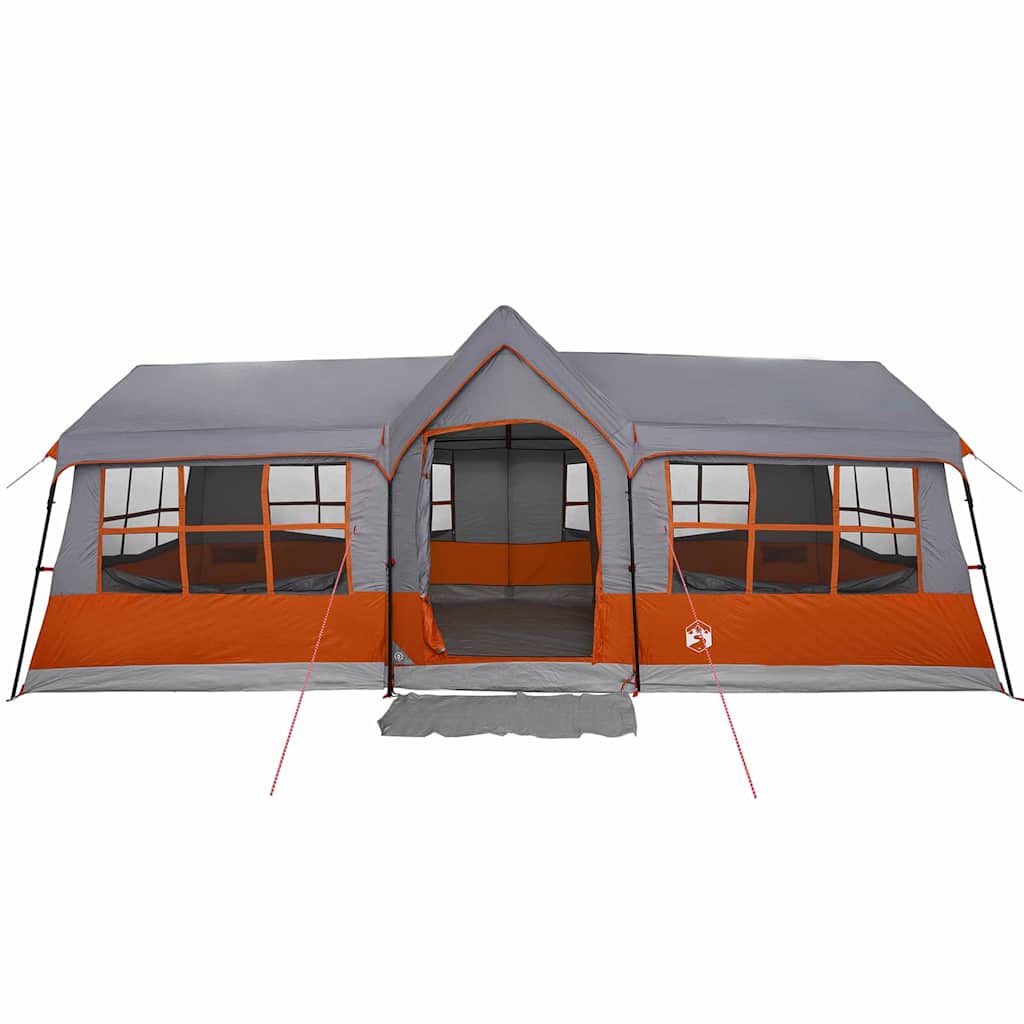 Familienzelt mit Dach Grau und Orange 622 x 295 x 238 cm