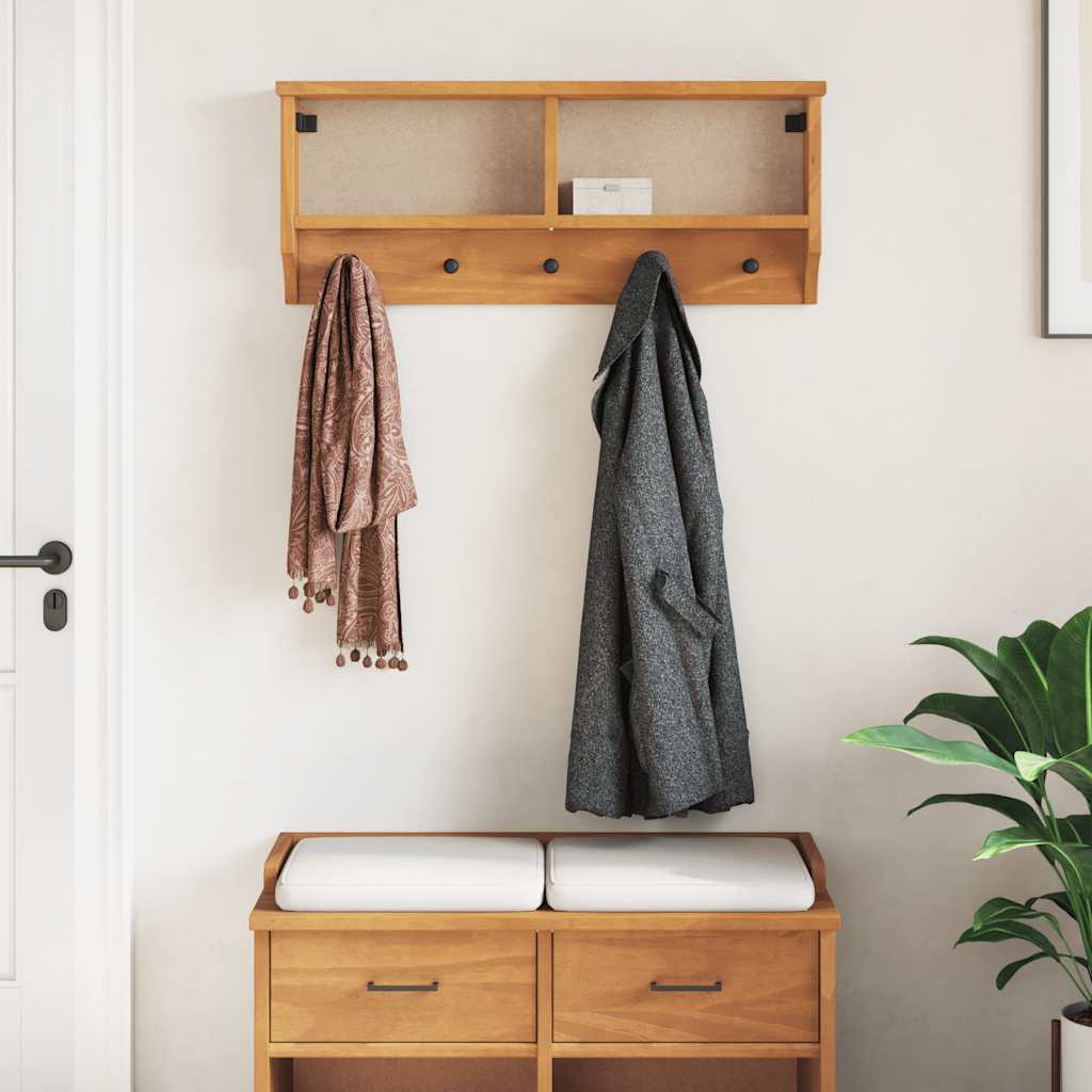 Wandgarderobe SANDNES 87x12x35 cm Massivholz Kiefer