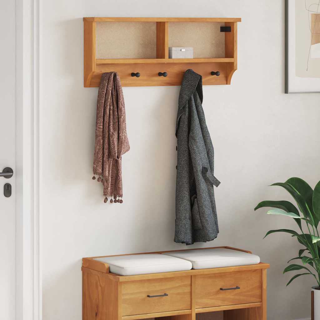 Wandgarderobe SANDNES 87x12x35 cm Massivholz Kiefer