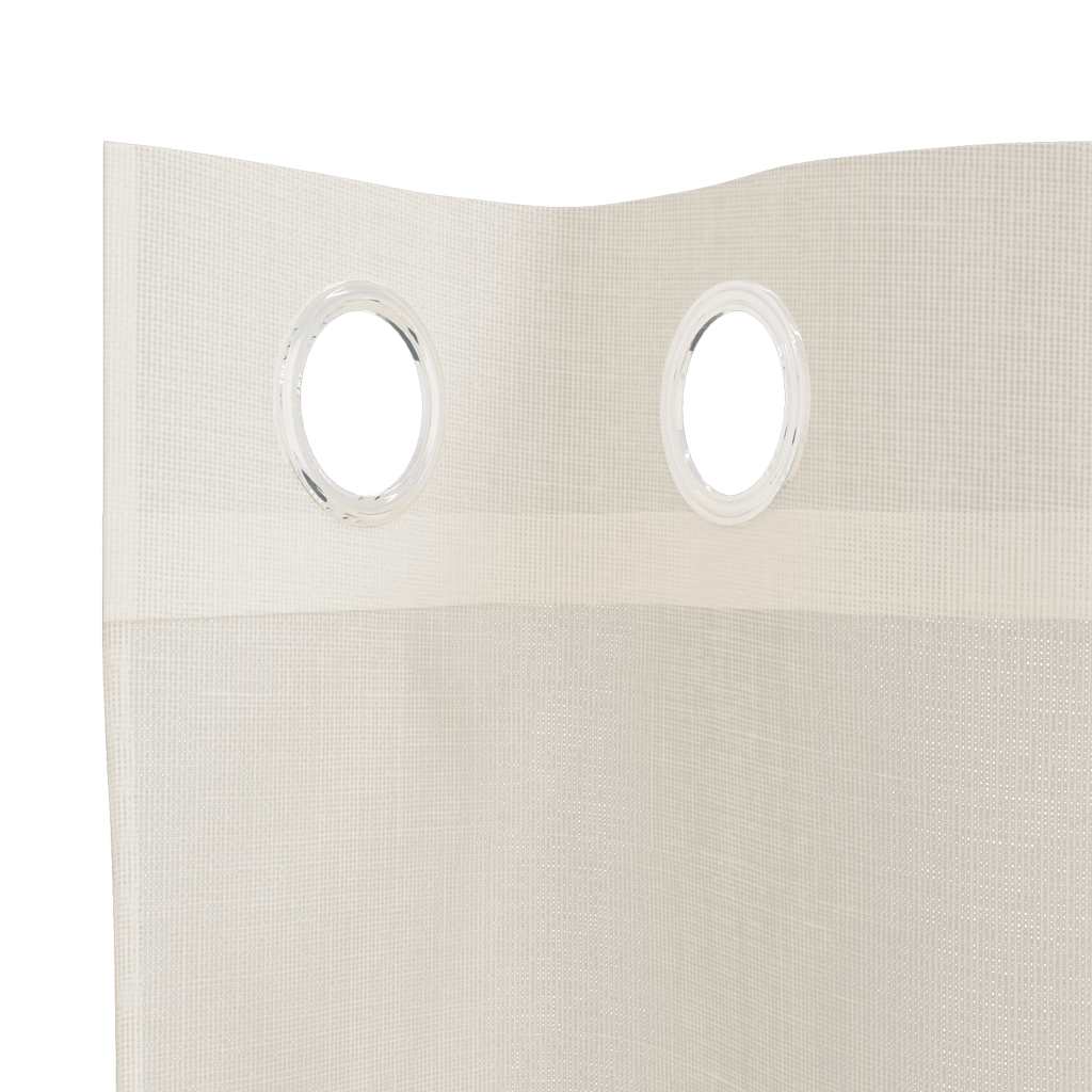 Voile Vorhänge mit Ösen 2 Stk. Creme 140x140 cm