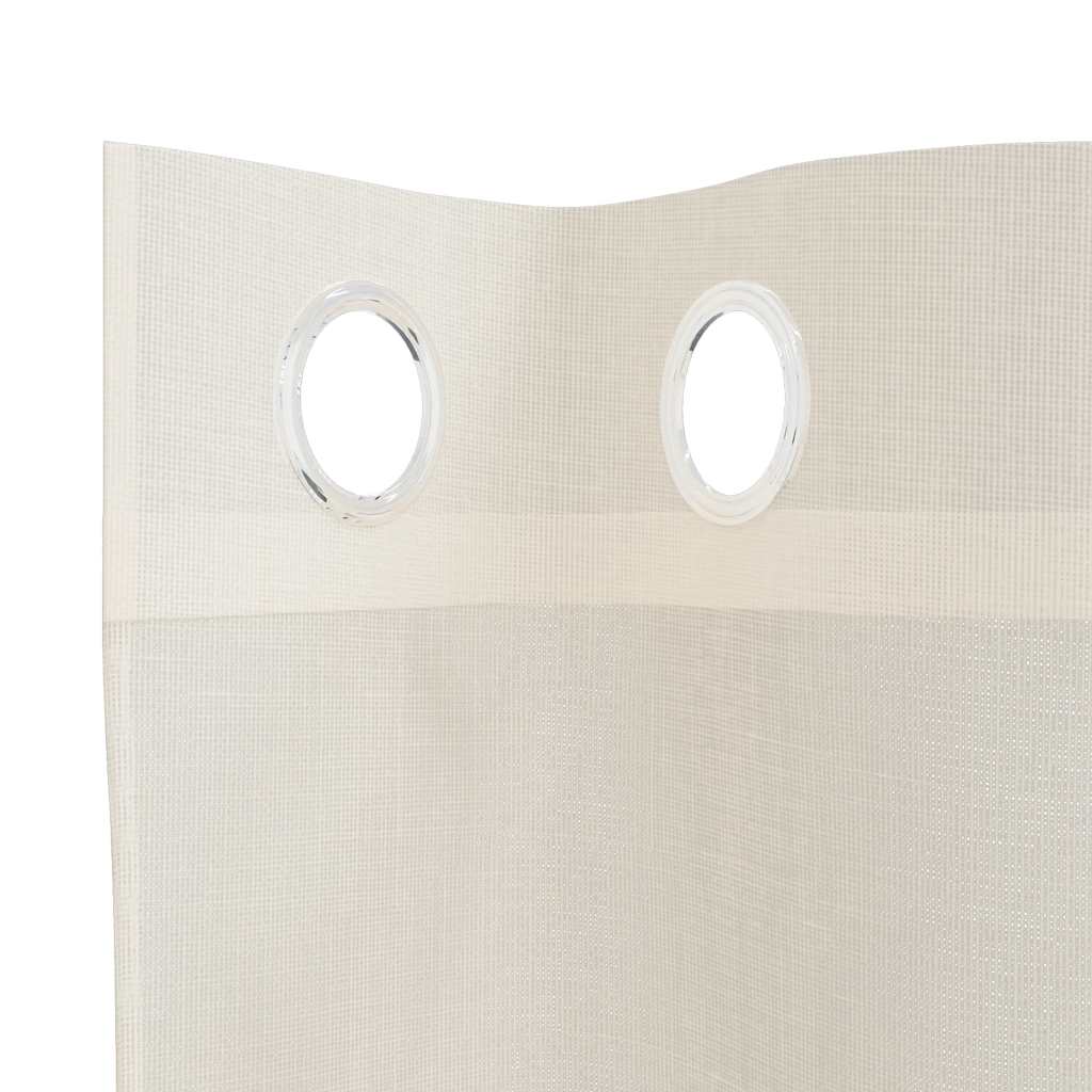 Voile Vorhänge mit Ösen 2 Stk. Creme 140x225 cm