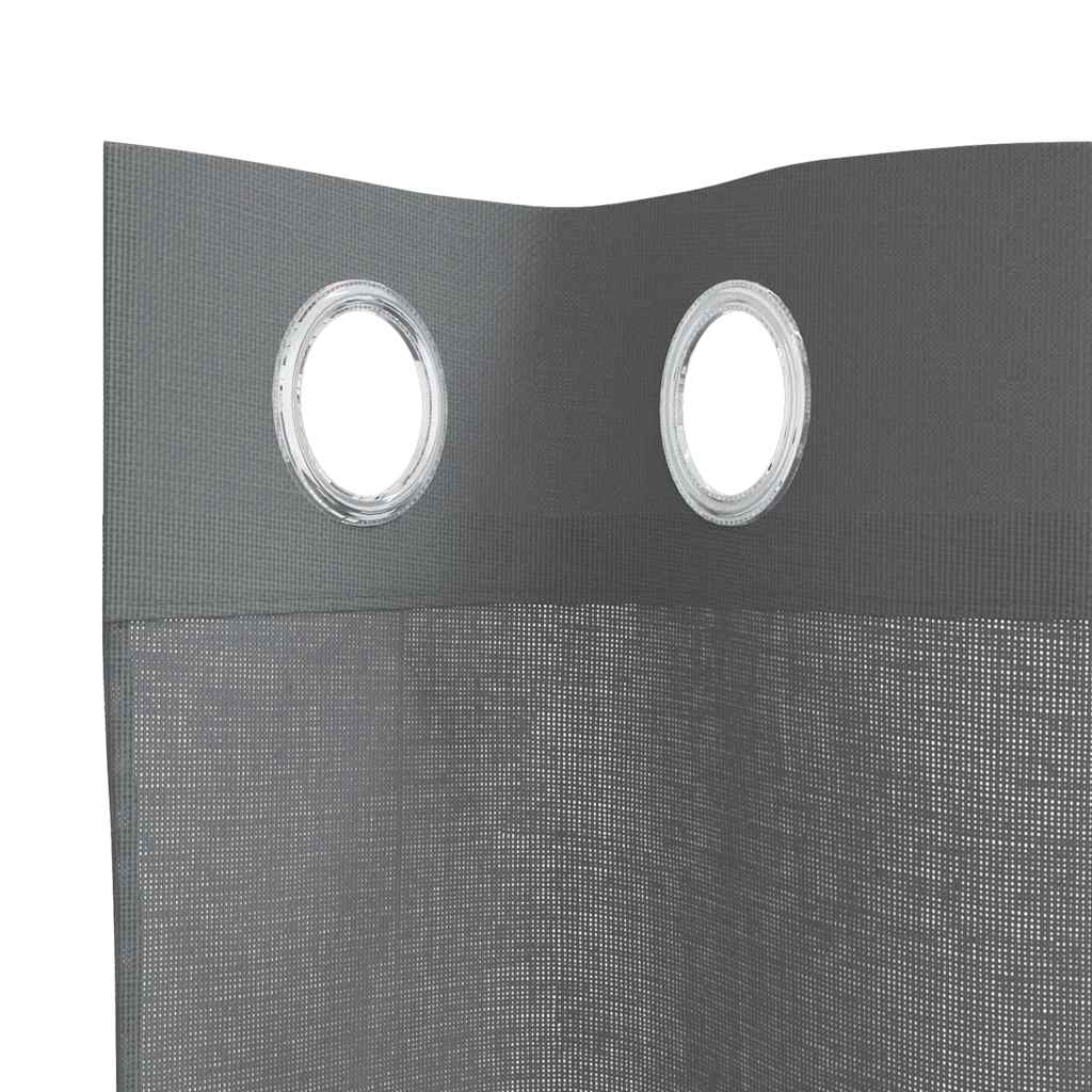 Voile Vorhänge mit Ösen 2 Stk. Dunkelgrau 140x140 cm