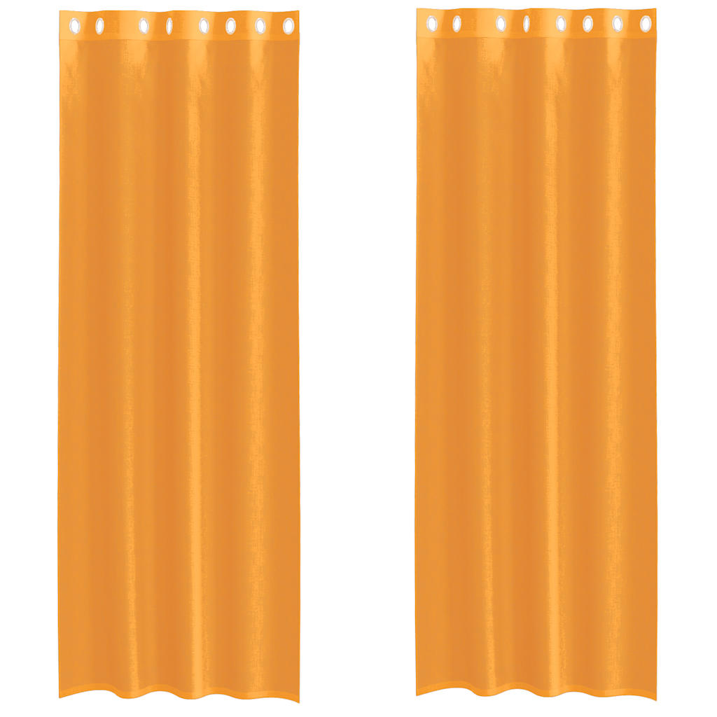 Voile Vorhänge mit Ösen 2 Stk. Orange 140x300 cm