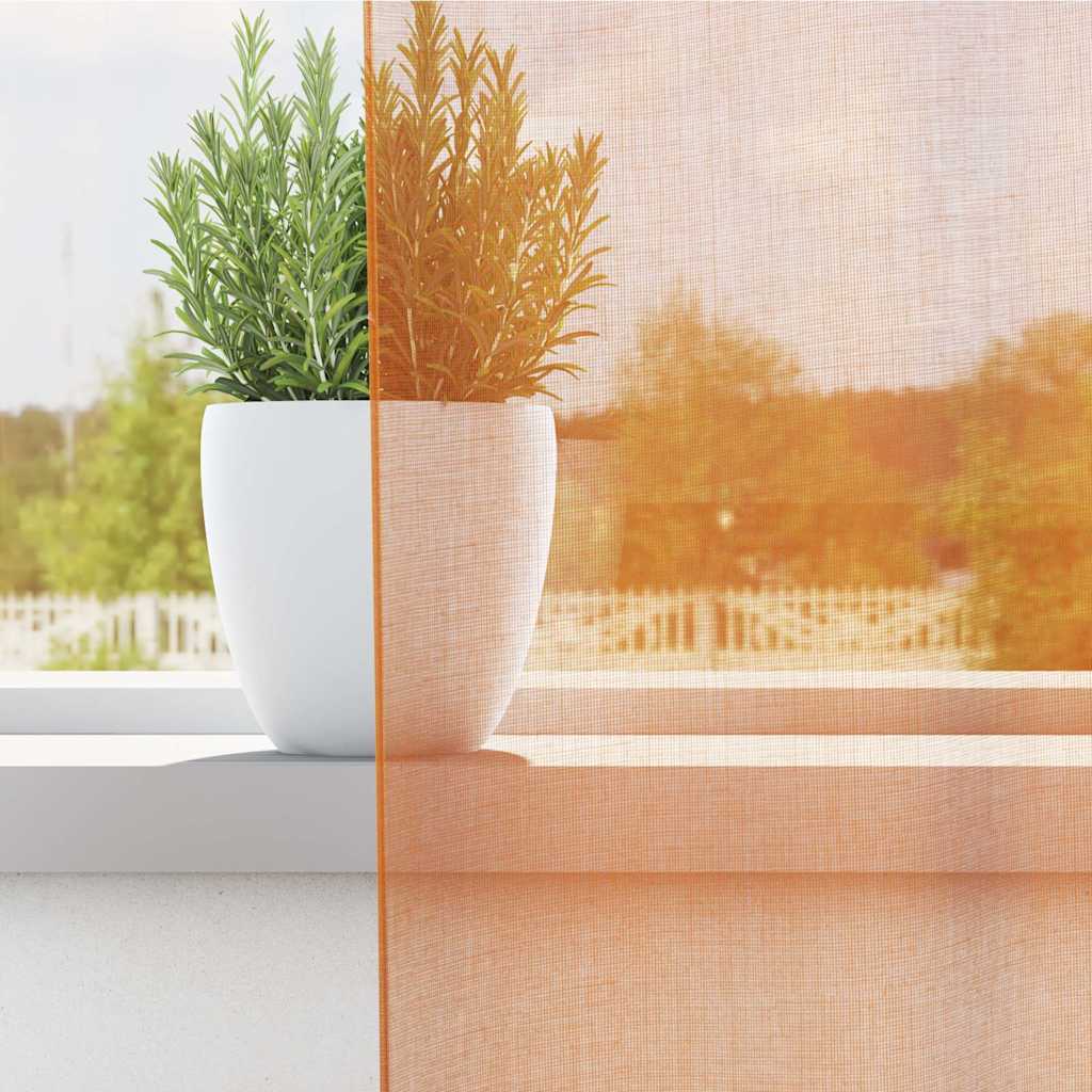 Voile Vorhänge mit Ösen 2 Stk. Orange 140x300 cm