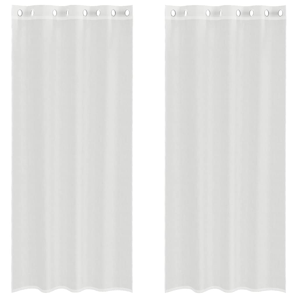 Voile Vorhänge mit Ösen 2 Stk. Weiß