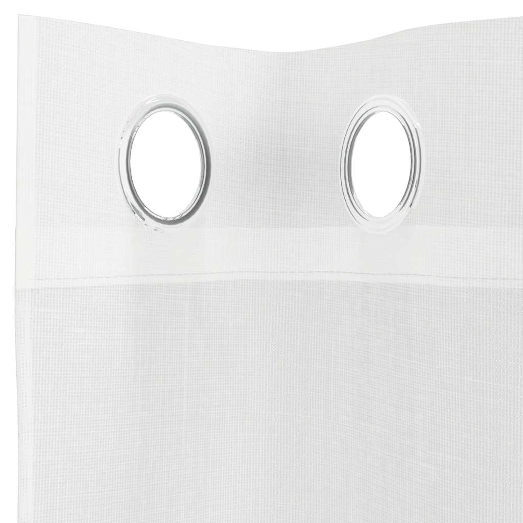 Voile Vorhänge mit Ösen 2 Stk. Weiß
