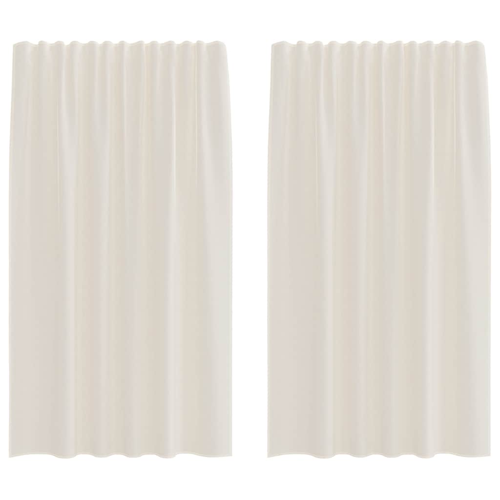 Voile Vorhänge mit Stangentaschen 2 Stk. Creme